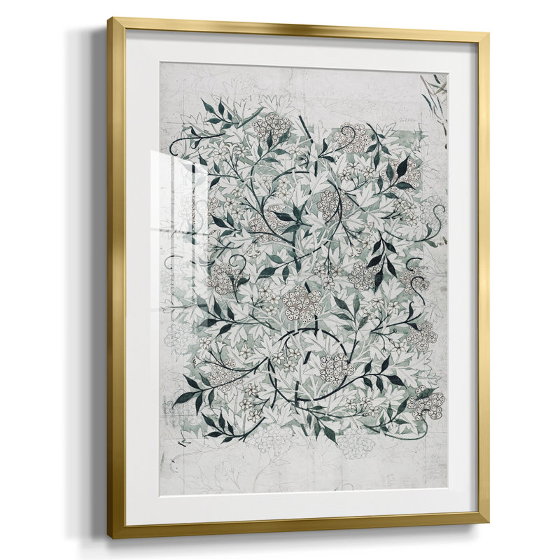 «Vintage Abstract Print CV CV», reproduction encadrée, Encadrement doré