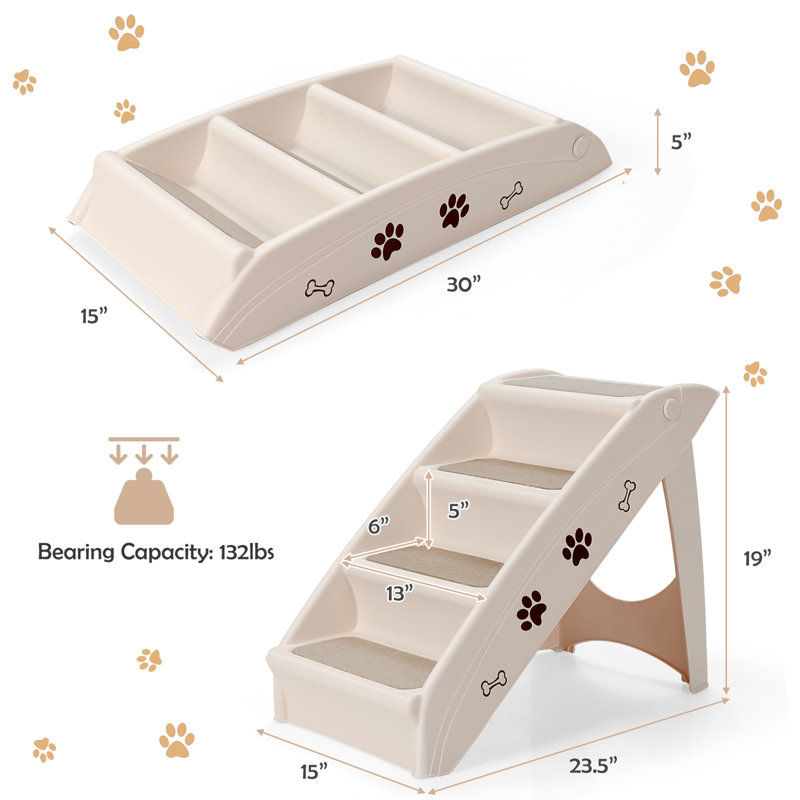Escalier pour animal 4 marches Friedlaender, Beige
