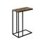 Table d'appoint avec stratifié brun tendance et métal noir robuste pour la surface de collation contemporaine de salle familiale