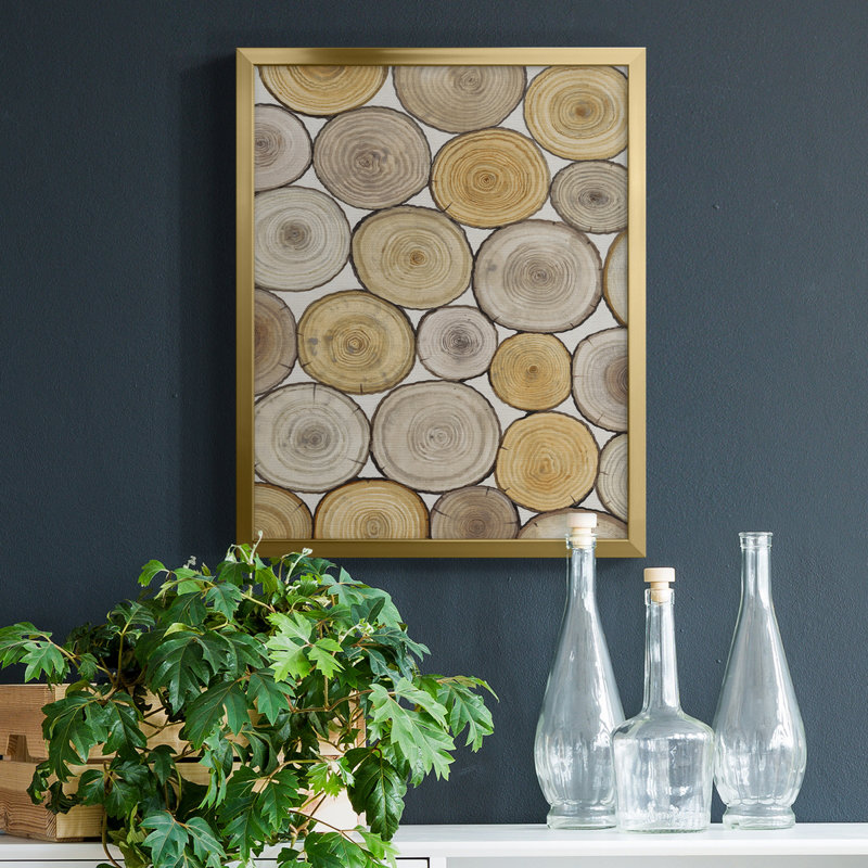 Tree Ring Study II - Toile encadrée de qualité supérieure - Prêt à être accroché, H 19 po x l 16 po x P 1,5 po