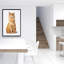 Toile encadrée orange avec un chat roux | Living Living Pet Home Decor