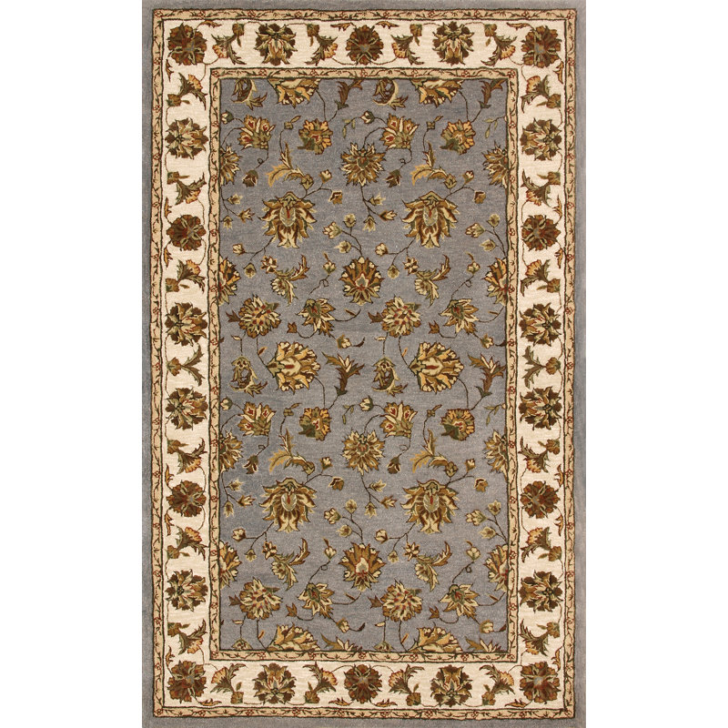 Tapis bleu oriental fait main Java, Rectangle 8 pi x 11 pi