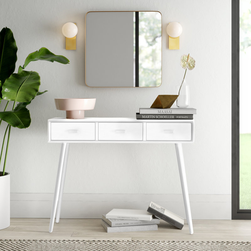 Brycon Console Table, Distressed White