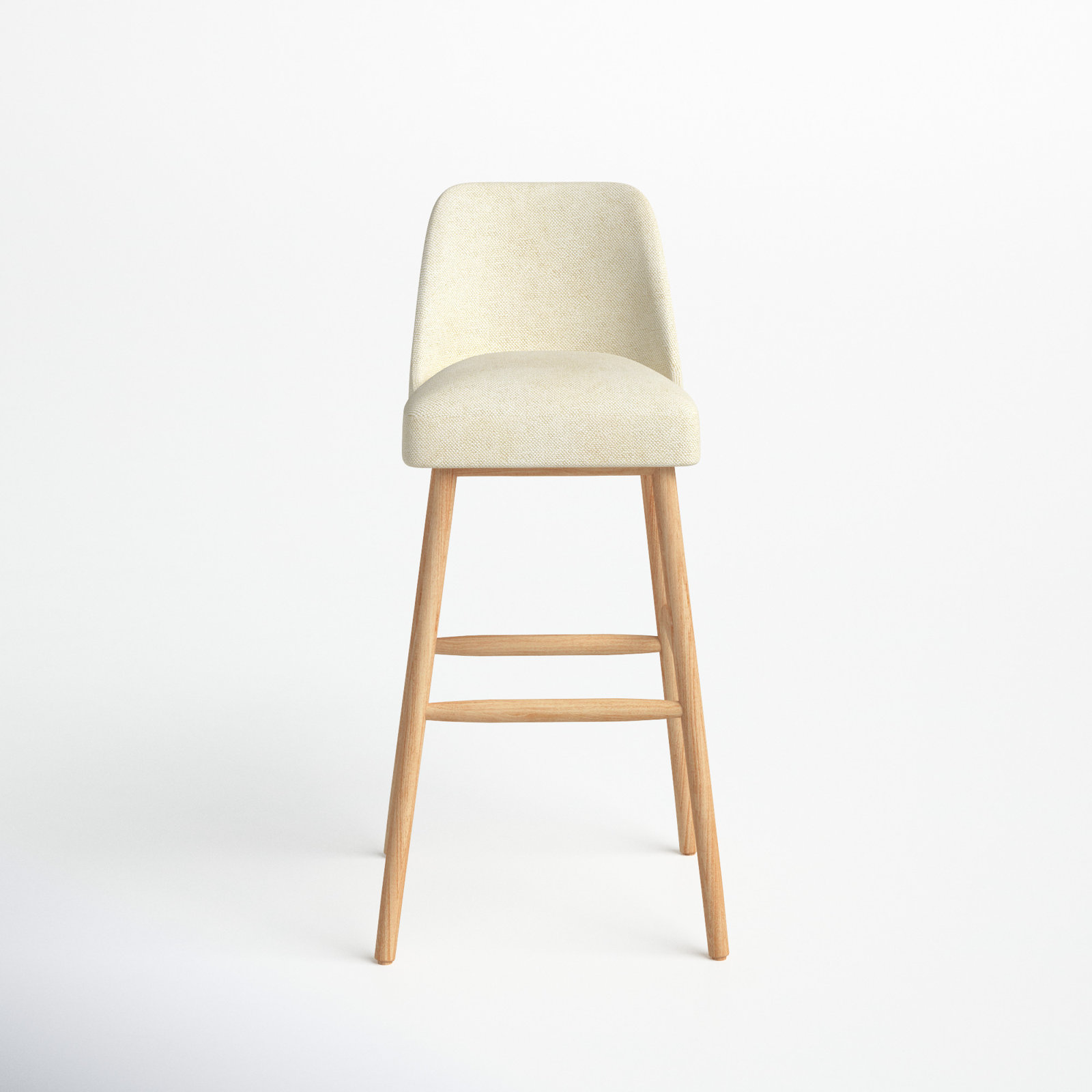 Gallie Counter & Bar Stool, Milsap Canvas Sustain® Tweed, Bar Stool (31” Seat Height), Natural Wood