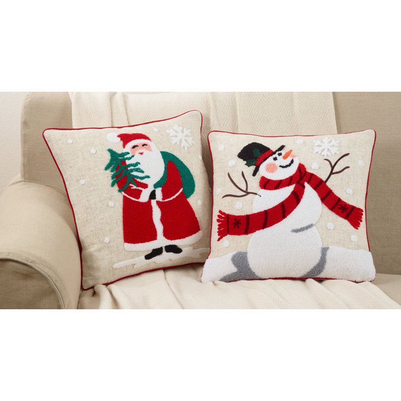  Square Jolly Snowman Throw Pillow