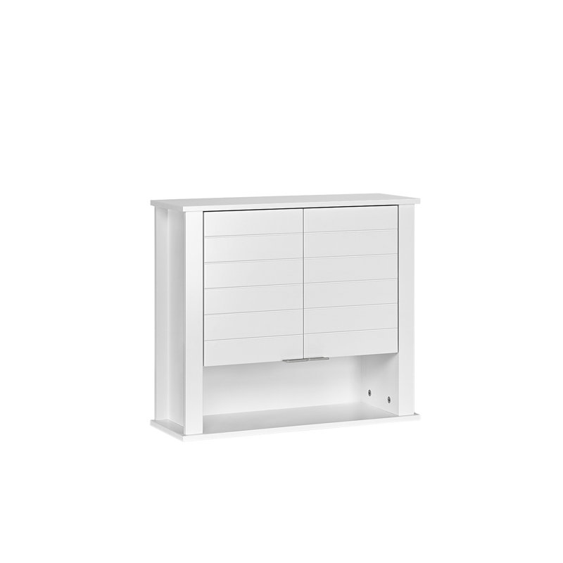 White MDF Two-Door Wall Mounted Storage Cabinet