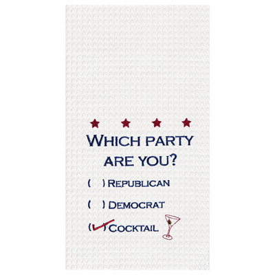 Quelle fête êtes-vous? 4ème juillet serviette de cuisine en coton tissé gaufré patriotique