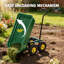 Chariot de jardinage robuste - capacité de charge de 600 lb, roues tout-terrain de 10 po, système à dégagement rapide, lit en poly durable, poignée rotative à 180 °, chariot de jardin pour l'aménagement paysager, la ferme et les travaux extérieurs