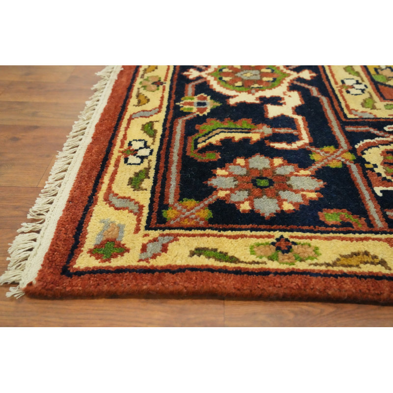 Tapis traditionnel indien à motif géométrique 9 x 12