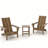 2 - Person Outdoor Folding Adirondack Chair Set With Side Table-1825318734