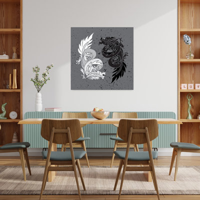 Yin Yang Dragons Contemporary Wall Art