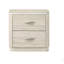 Table de chevet 1 pièce gris robuste, meubles de chambre à coucher de style contemporain avec poignée en acier inoxydable et bords courbés