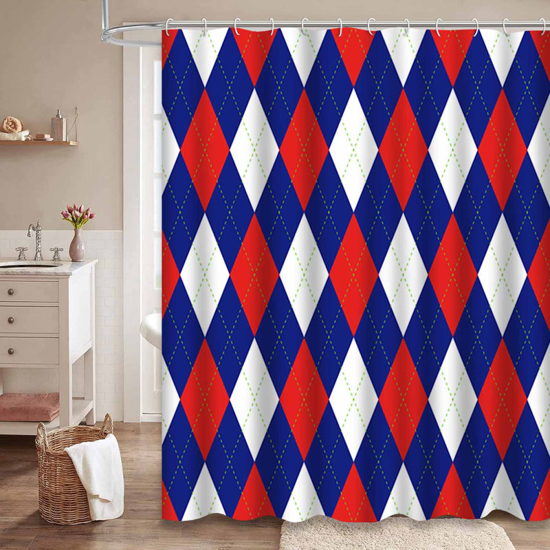 Rideau de douche Border Argyle, L 72 po x l 84 po
