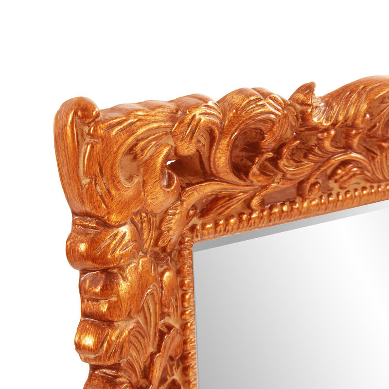 Luise Ornate Beveled Framed Accent Mirror, Orange