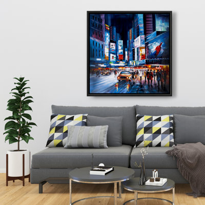 Times Square Perspective - Car Bedroom Framed Canvas Decor