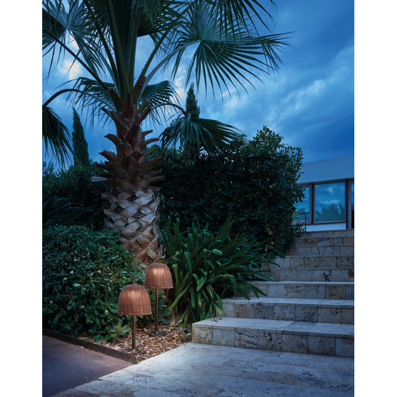 Atticus Integrated LED Bollard Light, 24.8" H x 7.87" W x 7.87" D, Brown