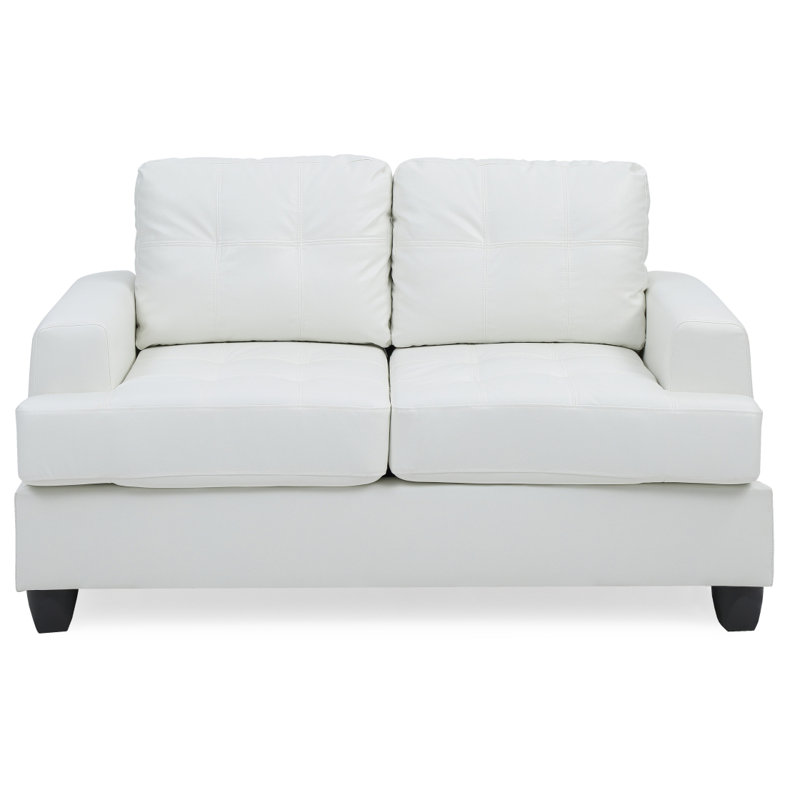 Charming Transitional Loveseat In White