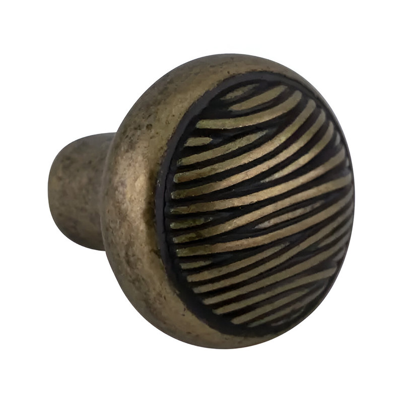 Bouton d'armoire rond méditerranéen BXB3625R2, diamètre de 1-1 / 4 po, finition laiton patiné zinc