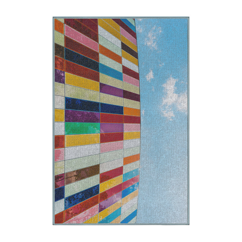 Tapis à couleurs vives 487 blue area, Rectangle 5 pi x 7 pi