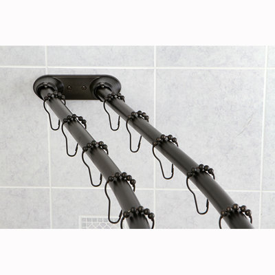 Tringle à rideau de douche double courbée réglable de 60 à 72 pouces Kingston Brass Edenscape