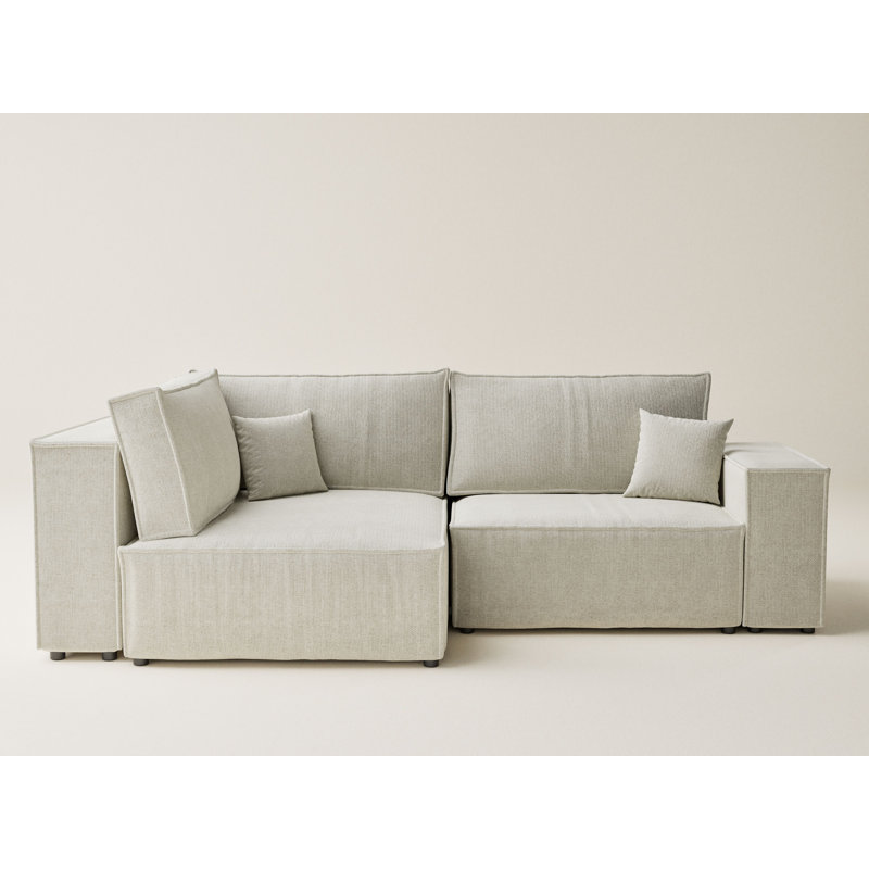 4 Seater Reclining Corner Sectional, Left Hand Facing, Cream
