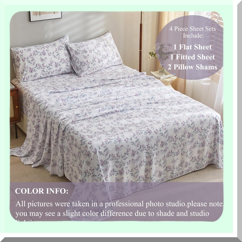 Luxury Soft Sheet Set - 100% Brushed Microfiber Bedding with Pillowcases - 4 Piece Sheets for Deep Mattresses - Sheets