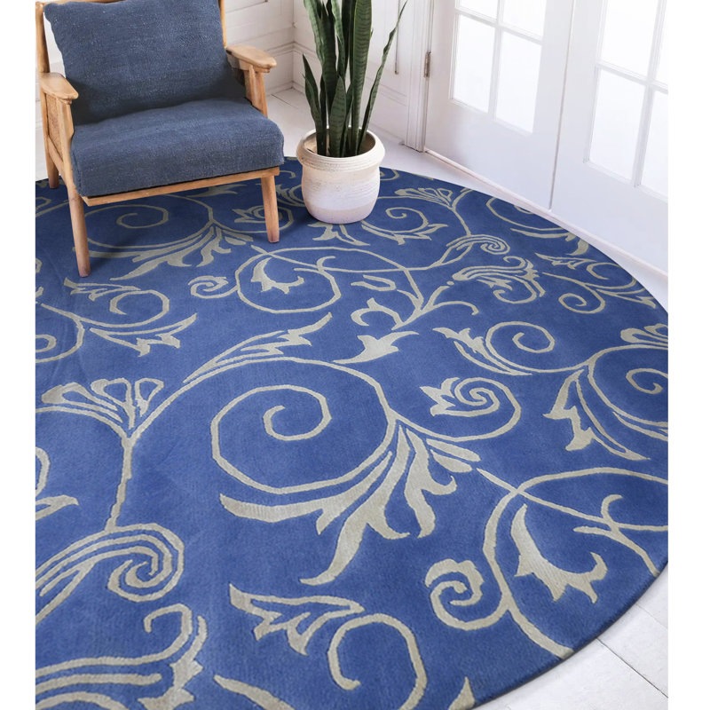 Floral Area Rug, Round 6'