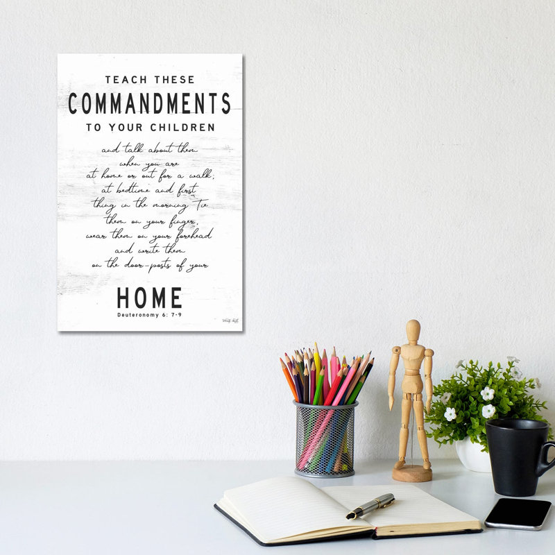 Teach These Commandments by Cindy Jacobs - Print on Canvas, 20.32 cm H x 30.48 cm W, Wrapped Canvas