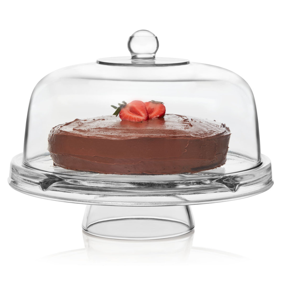 Libbey Selene 6-in-1 Multiuse Glass Server, Punch Bowl, Chip and Dip Bowl, Cake Stand Libbey