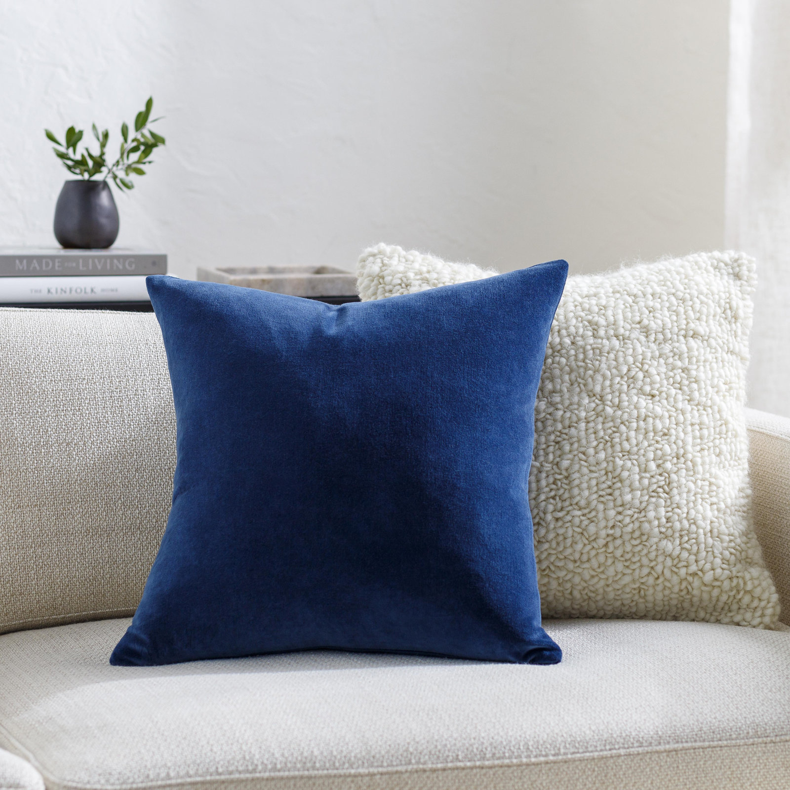 20"H x 20"W, Dark Blue, Polyester/Polyfill