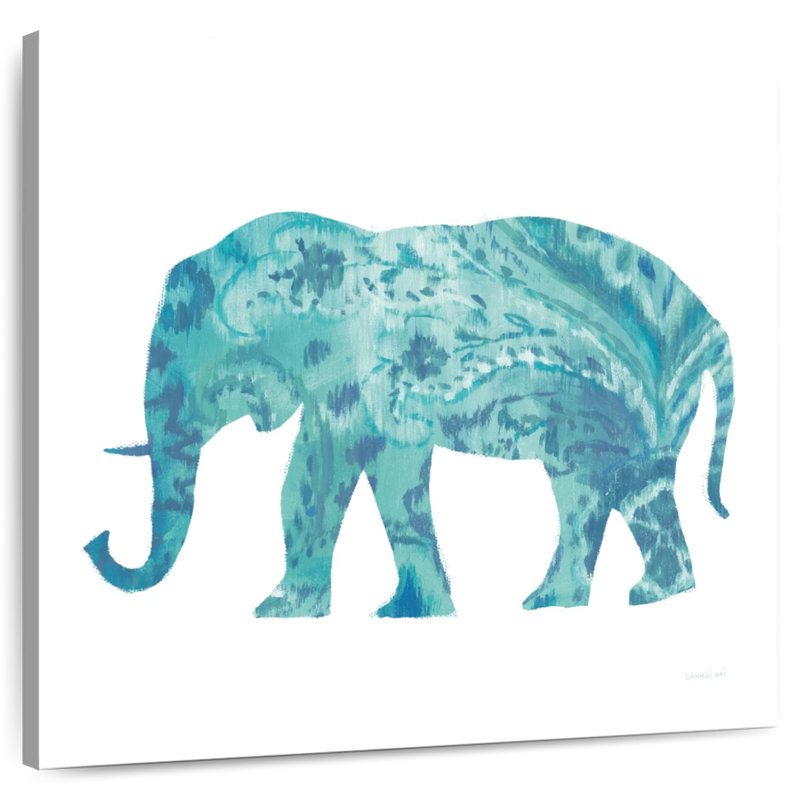 Éléphant brun sarcelle Brampt II, H 36 po x l 36 po