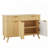 Modern Fluted Sideboard Buffet Cabinet with Adjustable Shelves