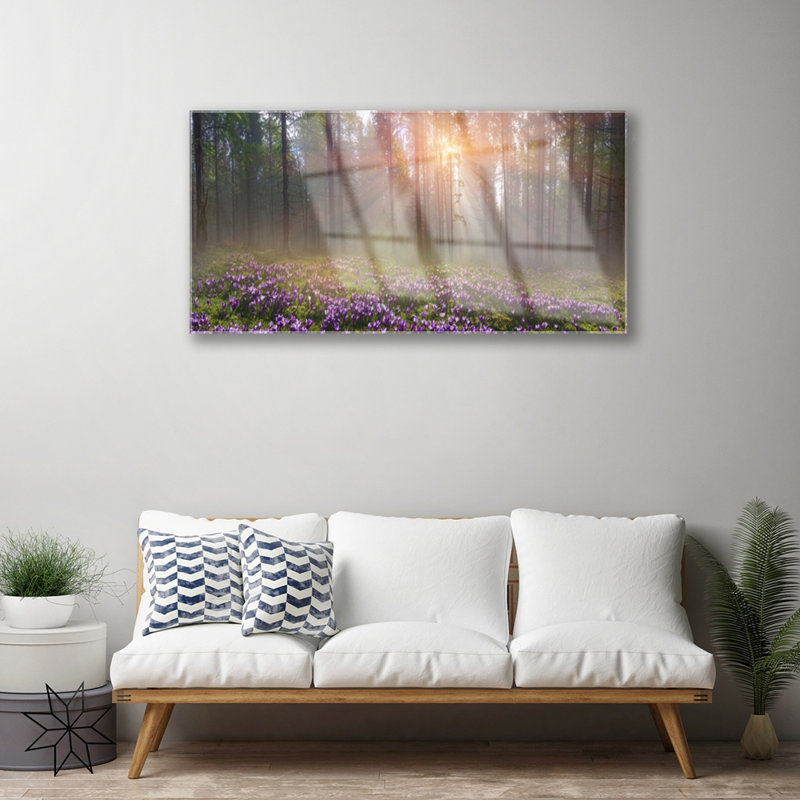 Nature Forest Flowers - No Frame Print on Glass