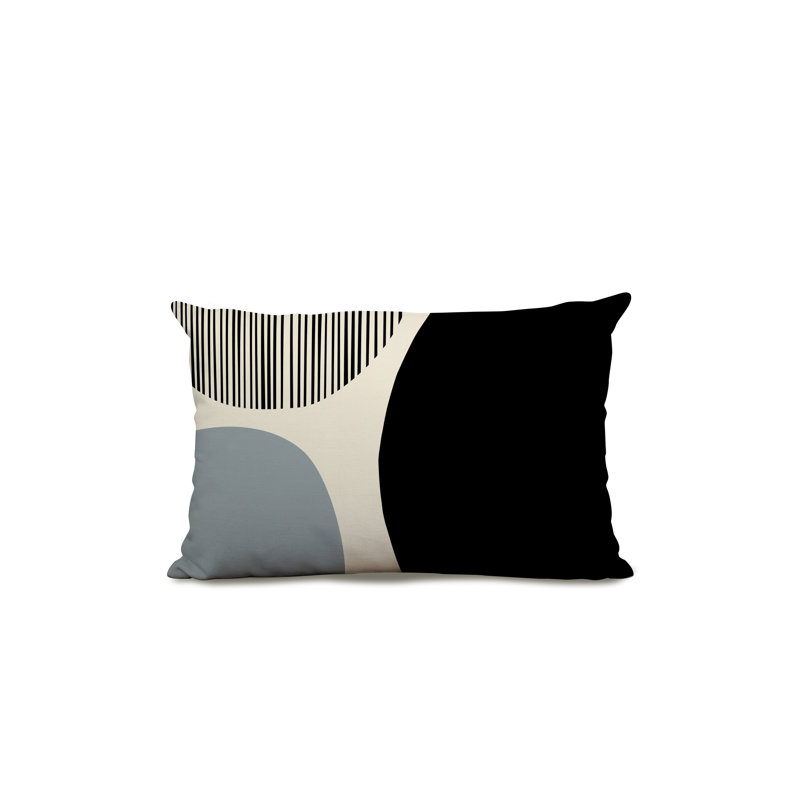 Housse et insert de coussin rectangulaire intérieur / extérieur en polyester / mélange de polyester Chamu, Gris