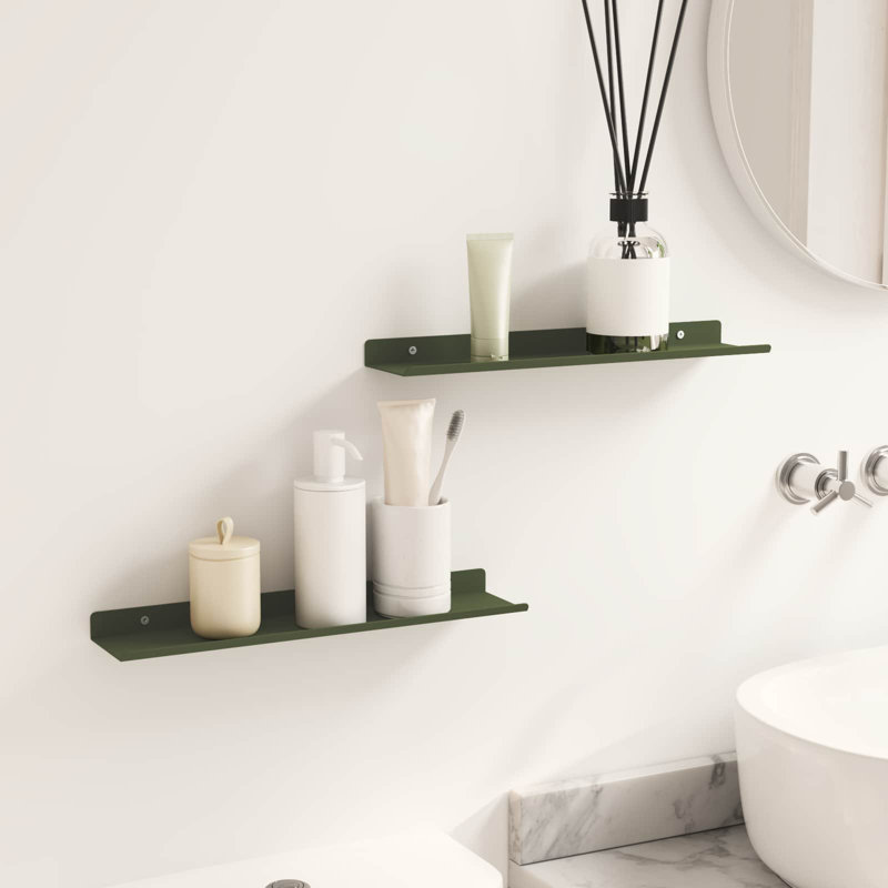 Steel Floating Shelf, Olive Green