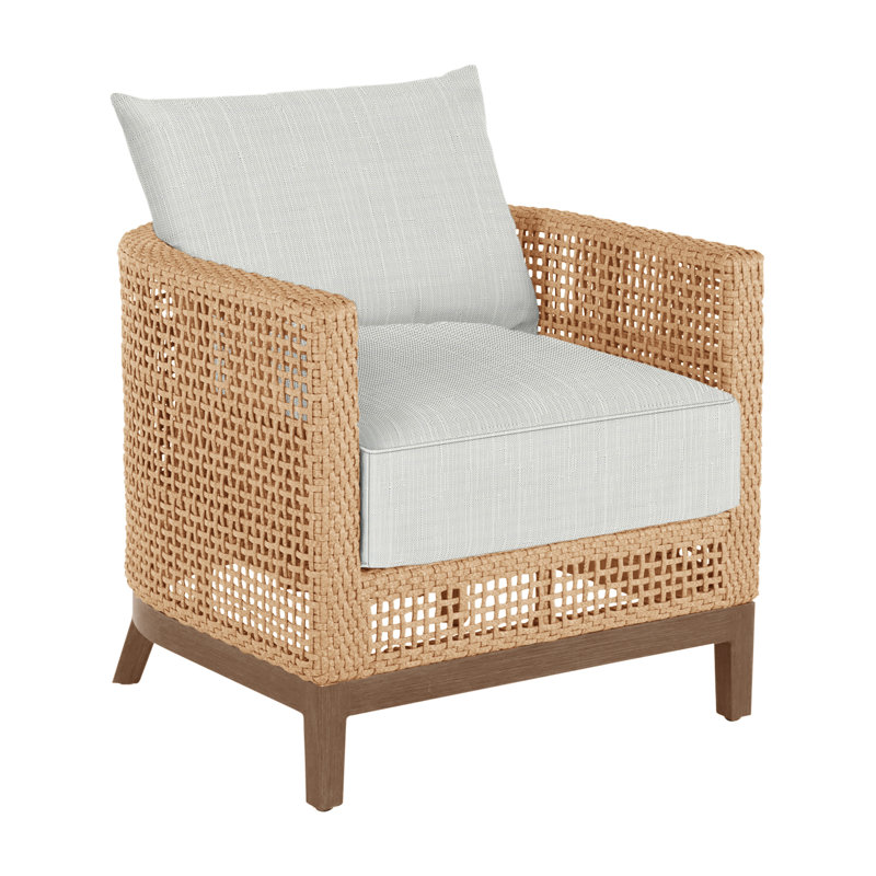 Peninsula Barrel Chair - Light Raffia/Sandalwood, Light Raffia/Natural Sandalwood, Verona Silver Sunbrella®