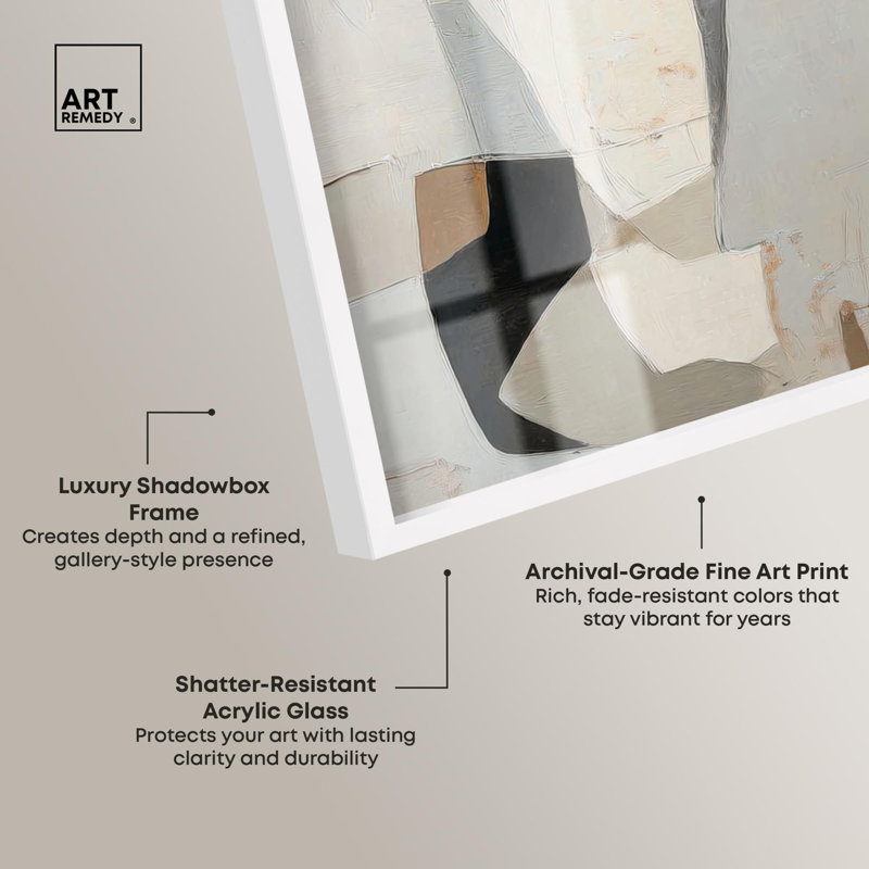 «Antique Wall I Modern Decor Shadowbox» par Art Remedy, H 16 po x l 11 po, Blanc