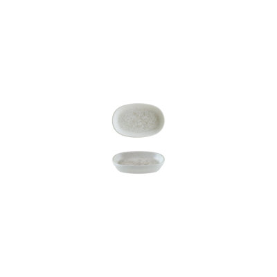 Luna Bonna 4 po x 2,5 po x h: 0,75 po plateau vitrifié ovale blanc (ensemble de 4)