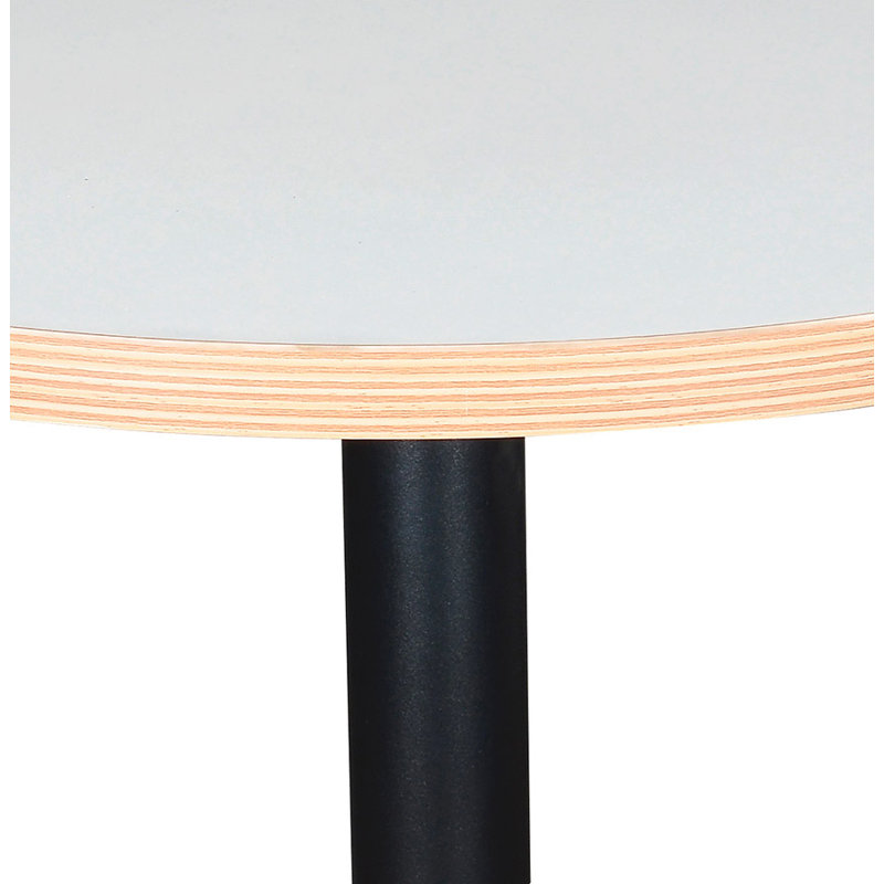 Jayvir Round Metal Base Dining Table, White