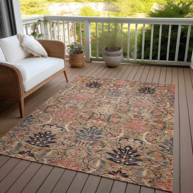 Tapis d'intérieur / extérieur lavable kaki Rustica , 9 pi x 12 pi