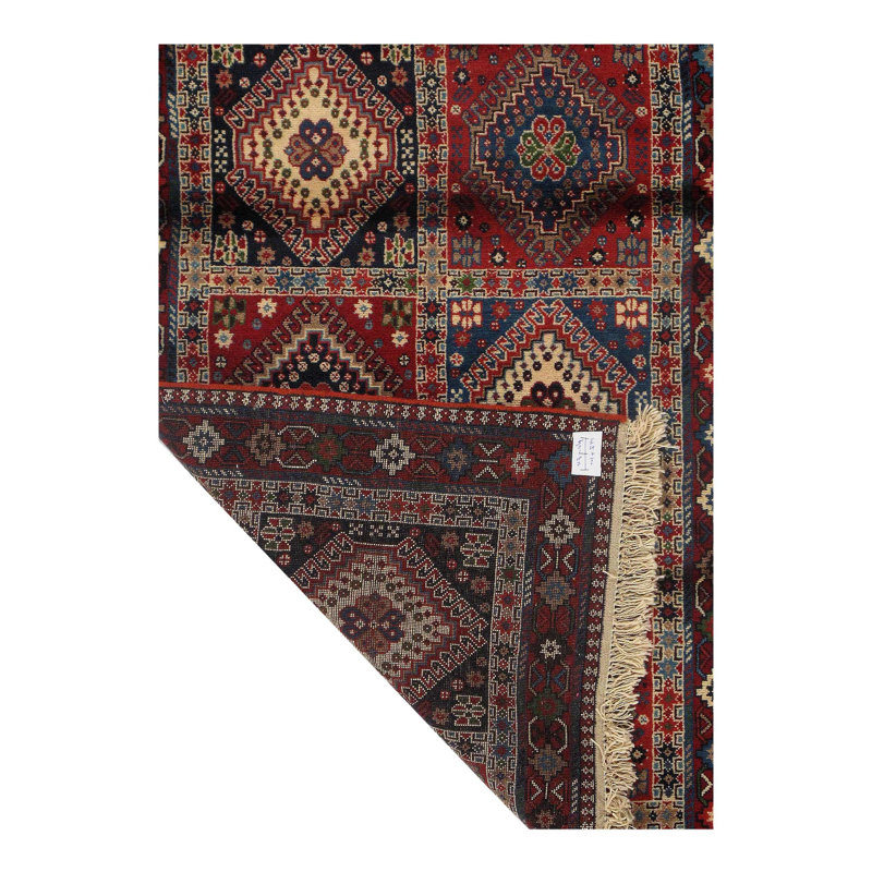 Lesieli Cotton Oriental Area Rug in Red