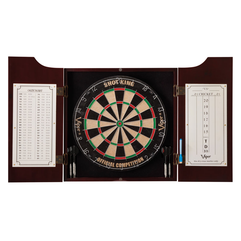 Viper Hudson Black Pine Dartboard Cabinet Set with Laser Throw Line