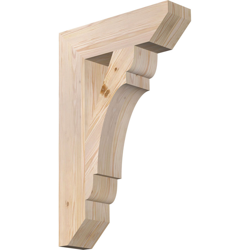 Support en bois / corbeau, Douglas (lisse), H 34 po x l 5,5 po x P 22 po