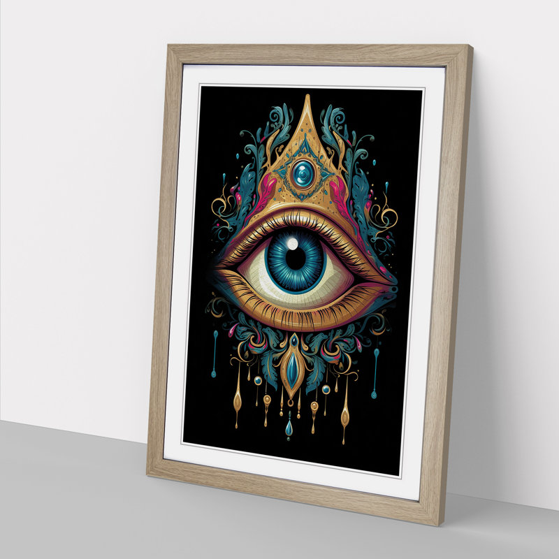 Eye Informel - Single Picture Frame Print on Wood, Oak Framed, 34cm H x 25cm W