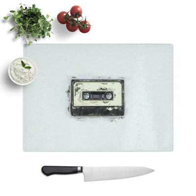 Tempered Glass Cassette Tape Chopping Board