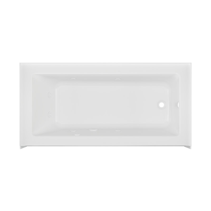 SIGNATURE® Rectangle Flat Front 6036 Skirted Whirlpool with Heater, Right, Yes
