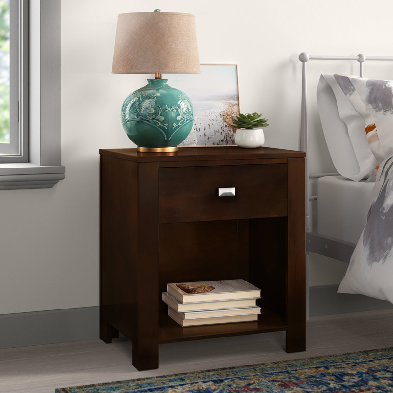 DelaRosa 58.42cm W Solid Wood Bedside Table