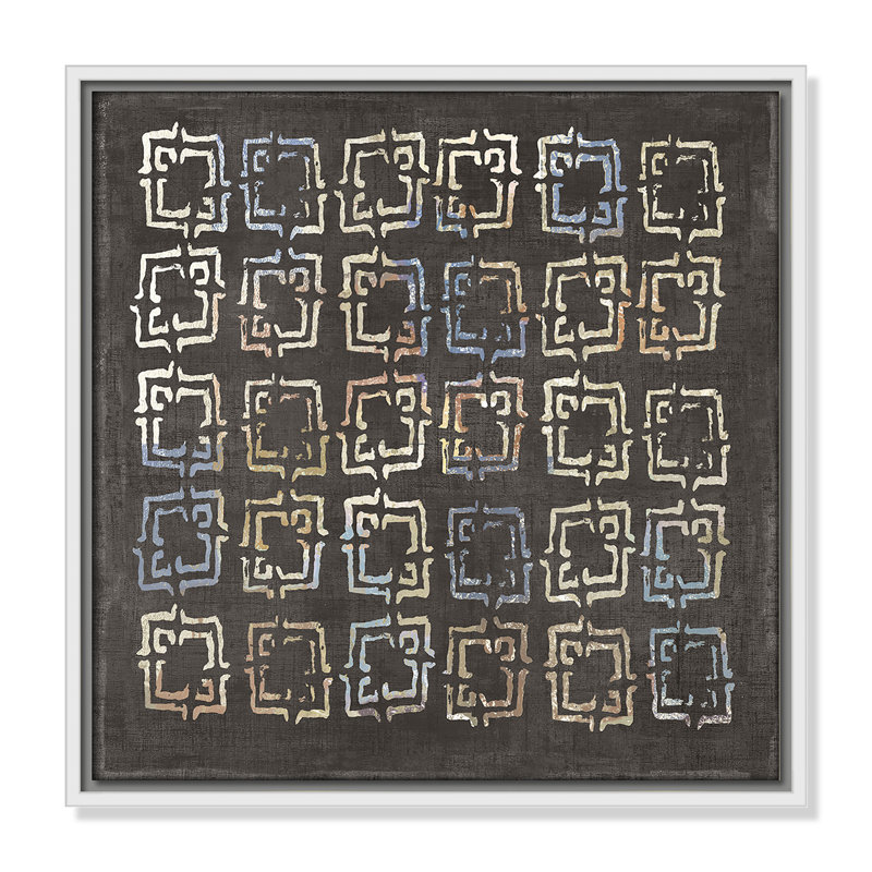 «Golden Folklore II» par Aimee Wilson, Blanc, H 17,5 po x l 17,5 po