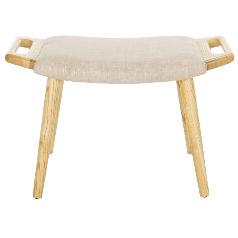 Barkbridge Polyester Blend Upholstered Bench, Beige/Natural