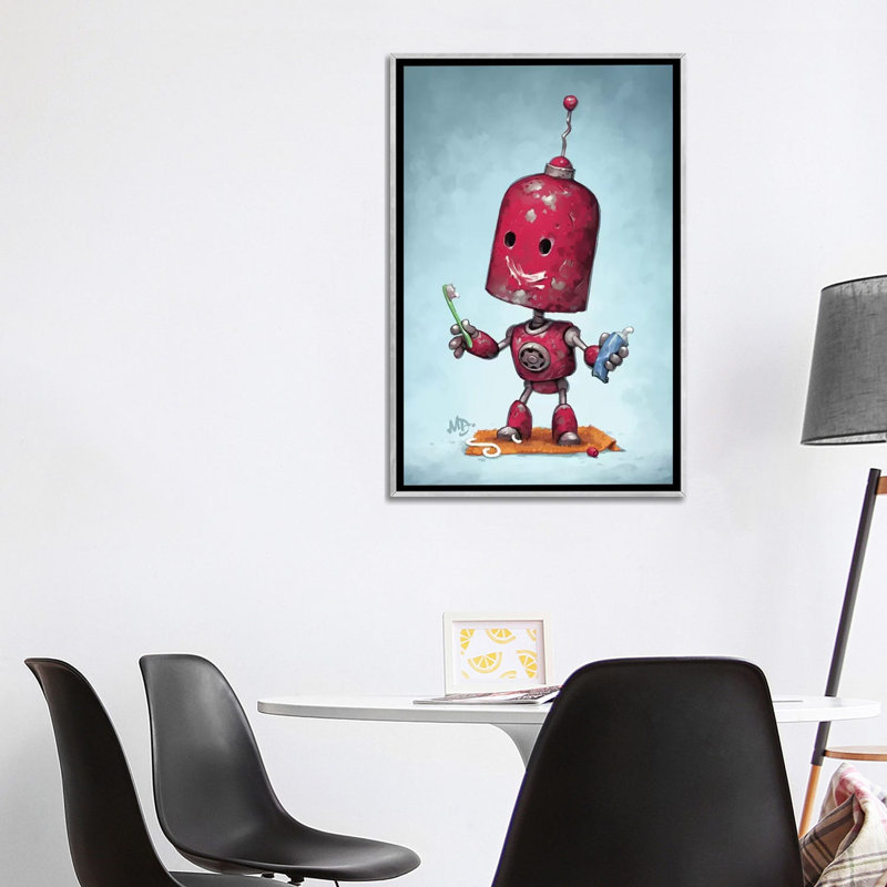 « Brave face » par Matt Dixon-impression, Pas de tapis, H 40 po x l 26 po x P 1,5 po, Toile avec cadre argenté